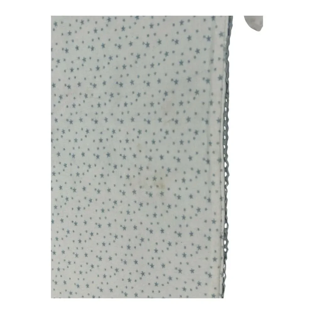 Amy Coe Limited Edition Blue White Stars Baby Blanket Knit Cotton